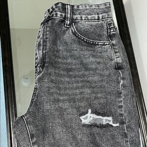 Distressed Black Denim Jeans